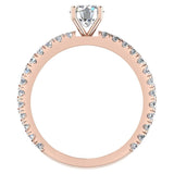 X Cross Split Shank Round Diamond Engagement Ring 1.75 ct 18K Gold - Rose Gold