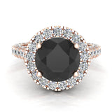 Black Diamond Engagement Rings 14K Gold for women 4.30 ct G,SI - Rose Gold