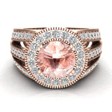 7.30 MM Morganite Engagement Rings Anniversary gifts for her 2.80 ct-SI - Rose Gold