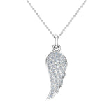 0.47 cttw Angel Wing Diamond Pendant Necklace 14K Gold L,I2 - White Gold