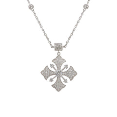 Esposito Diamonique Maltese Cross Smart-Snap 17" Sterling Necklace
