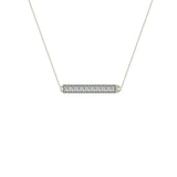 Diamond Bar Pendant 14K Gold Necklace 0.45 ctw-G,SI - White Gold