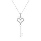 0.27 ct Key to your Heart Diamond Necklace 14K Gold-L,I2 - White Gold