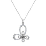 0.51 ct tw Butterfly Diamond Necklace 14K Gold (I,I1) - White Gold