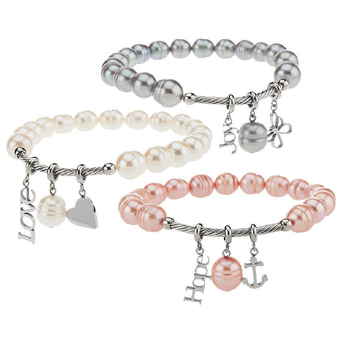 Honora Harmony Cultured Pearl S/3 Stretch Bracelets