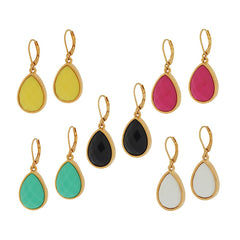 Joan Rivers Set of Five Faceted Opaque Lever Back Earrings