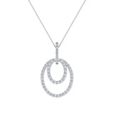 Entwined Circles Dangling Diamond Pendant in 14K Gold (I,I1) - White Gold
