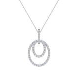 Entwined Circles Dangling Diamond Pendant in 14K Gold (G,SI) - White Gold