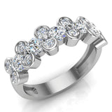 1.00 Ct Diamond Anniversary Band with Bezel Setting Ring 14k Gold (G,SI) - White Gold