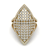 Alluring Marquise Shape Diamond Cocktail Ring 1.54 ctw 14K Gold Glitz Design (I,I1) - Yellow Gold