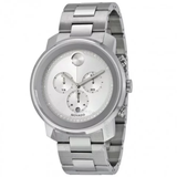 Bold Silver Dial Stainless Steel Men's Watch 3600276