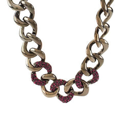 Kenneth Jay Lane's Bold & Pave Oval Crystal Link Necklace