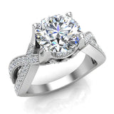 Infinity Solitaire Diamond Engagement Ring 1.91 ct 14K Gold-SI - White Gold