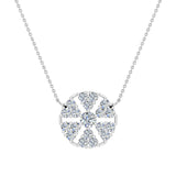 Petals of a Flower Cluster Diamond Pendant in 14K Gold (G,SI) - White Gold