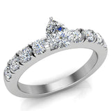 Engagement Rings for Women Pear Brilliant 18K Gold 1.10 ct GIA - White Gold