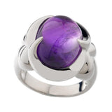 Sterling Bold Gemstone Cabochon Swirl Design Ring