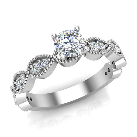 Diamond Engagement Ring for Women Enthralling Infinity Style 18K Gold 0.62 carat-G,VS - White Gold