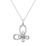 0.51 ct tw Butterfly Diamond Necklace 18K Gold (G,VS) - White Gold