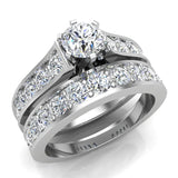Riviera Wedding Ring Bridal Set Round Cut 1.80 carat 18K Gold-G,SI - White Gold