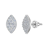 Exquisite Marquise Pave Diamond Stud Earrings 1/2 ct 14K Gold-I,I1 - Rose Gold