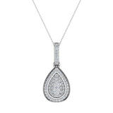 1.00 ct tw Pear Drop-Shape Diamond Necklace 14K Gold-L,I2 - White Gold