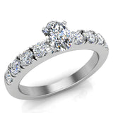 Engagement Rings for Women Oval Cut Diamond 18K Gold  1.10 ct GIA - White Gold