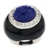 Kenneth Jay Lane's Etched Floral Deco Inspired Ring