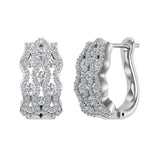 1.25 Ct Intertwined Huggies Styled Diamond Hoop Earrings 14K Gold (G,SI) - White Gold