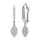 Marquise Diamond Dangle Earrings Dainty Drop Style 14K Gold 0.70 ct-G,SI - White Gold