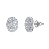 Oval Cluster Diamond Earrings 0.50 ct 18K Gold-G,VS - White Gold