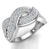 0.65 Ct Intertwined Anniversary Diamond Band Ring 14K Gold (G,SI) - White Gold