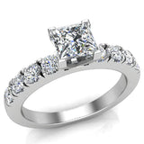Princess Cut Diamond Engagement Rings GIA 18K 1.00 ctw - White Gold