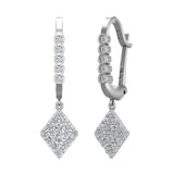 Kite Diamond Dangle Earrings Dainty Drop Style 14K Gold 0.75 ct-I,I1 - White Gold