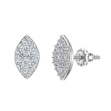 Exquisite Marquise Pave Diamond Stud Earrings 1/2 ct 18K Gold-G,VS - White Gold