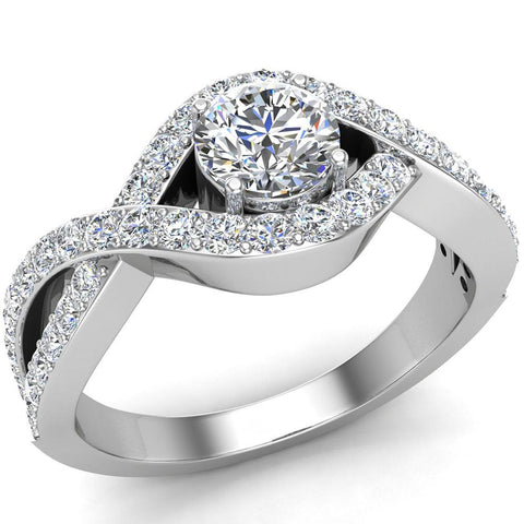 Diamond Engagement Ring 14k Gold 0.80 ct tw (I,I1) - White Gold