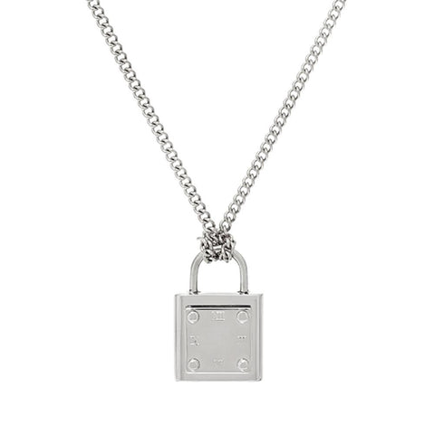 Stainless Steel Lock Pendant with 18" Chain