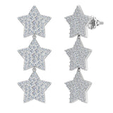 Star Diamond Cluster Chandelier Earrings Waterfall Style 14K Gold-G,SI - Rose Gold