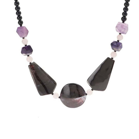 Lee Sands Purple Oyster Shell Station Necklace