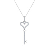 0.36 ct Key to your Heart Diamond Necklace 14K Gold-G,I1 - White Gold