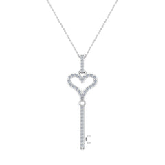 0.36 ct Key to your Heart Diamond Necklace White Gold