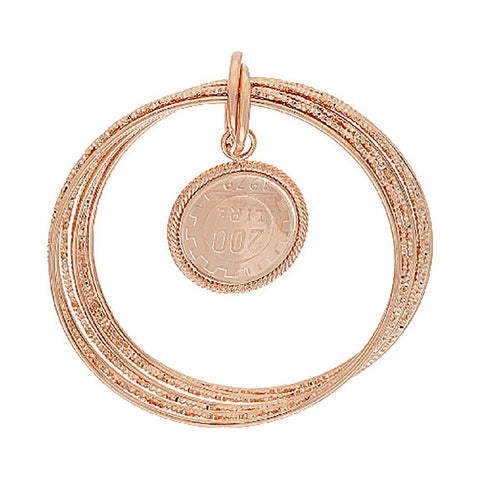 Bronze 200 Lire Coin Round Multi-Bangle Bracelet by Bronzo Italia