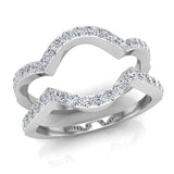 0.45 Ct Diamond Wedding Bands matching Criss Cross Intertwined Ring G,VS - Rose Gold