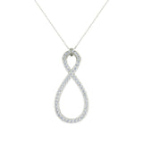 14K Gold Necklace 1.15 ct tw Diamond Infinity Pendant L,I2 - White Gold