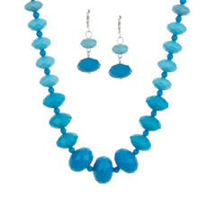 Graduated Faceted Bead Necklace & Earring Set