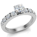 Classic Diamond Accented Solitaire Engagement Ring 14K Gold-I,I1 - White Gold