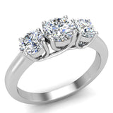 Round Diamond Three Stone Anniversary Wedding Ring in 14K Gold-G,SI - White Gold