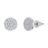 Round Cluster Diamond Earrings 0.47 ct 18K Gold-G,VS - White Gold