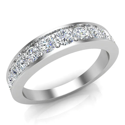 Riviera Diamond Wedding Band for Women 0.80 carat 14K Gold-I,I1 - White Gold