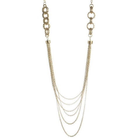 Multi-Strand Mesh Link & Chain Nested Necklace