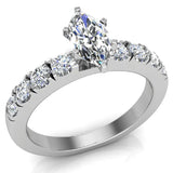 Engagement Rings for Women Marquise Cut 18K Gold 1.20 ct GIA - White Gold